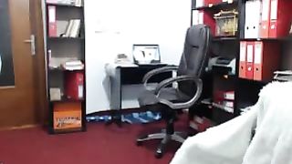 Fatisa really enoying herself at work and doing body talk