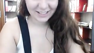 Fatisa really enoying herself at work and doing body talk