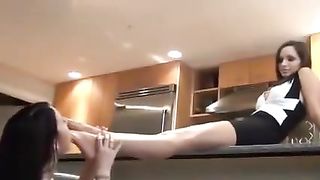 Lesbian nylon foot worship