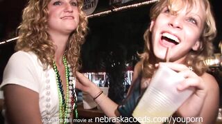 Two New Girls Just Met Eachother at Fantasy Fest Licking Eachothers Pussy in an Open Bar