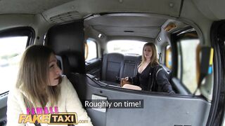 Female Fake Taxi Big Tits Barmaid Gets Lesbian Tribbing and Masturbation