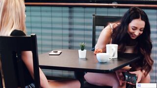 Bubble butt teens khloe kapri and kiarra kai gone wild in a public cafe