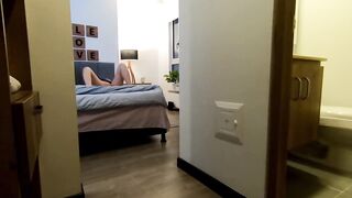 Girl is recorded masturbating in her room with a hidden camera