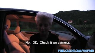 PublicAgent Blonde lesbian learns how to suck on a big dick