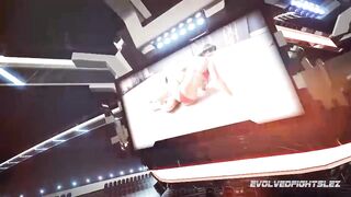 Sheena Rose vs Juliette March in rough lesbian wrestling and strapon sex