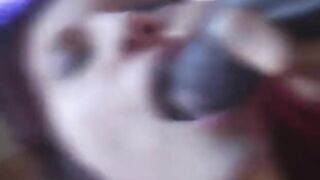 Lesbian dildo fuck while smoking