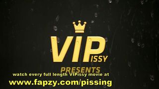 big tits teen drinking piss