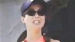 Vintage lesbian whipped cream foot worship on stage