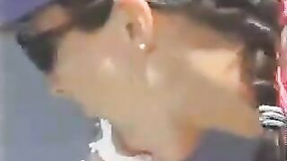 Vintage lesbian whipped cream foot worship on stage