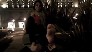 Pretty Girl sniffing another girl feet