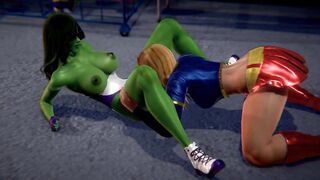 Futa - Anal - Supergirl x she Hulk
