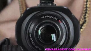 FemaleAgent Sexy agent fulfills busty blondes strap on fantasy