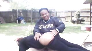 Nicole Gets a Hard Spanking outside for Skipping School