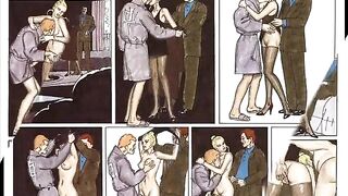 Lesbian mistress beats giant breast slave