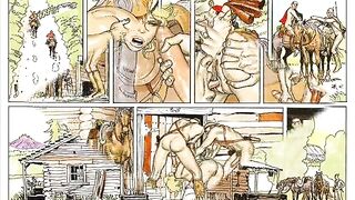 Lesbian mistress beats giant breast slave