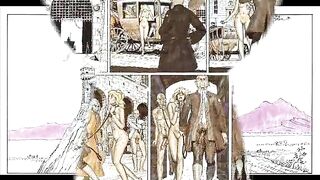 Lesbian mistress beats giant breast slave