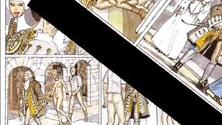 Lesbian mistress beats giant breast slave