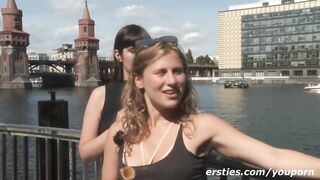 US Tourist Girls having fun and filming themselves in Germany