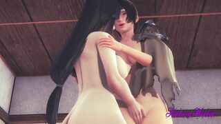 Final Fantasy VII Yuri Hentai - Tifa Fingering Yuffy and have a Orgasm