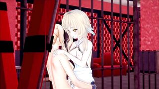 Genshin Impact - Futa Jean fucks Lumine with her big cock, then gets pegged with a strapon.