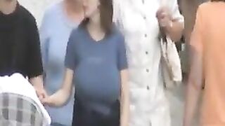 Huge Boobs Bouncing Down the Street