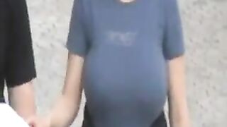 Huge Boobs Bouncing Down the Street