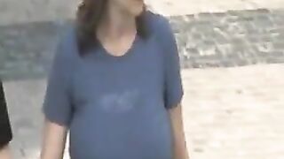 Huge Boobs Bouncing Down the Street