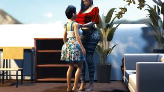 Big Boob Teen Grows into a Giantess - Height Comparison Breast Expansion