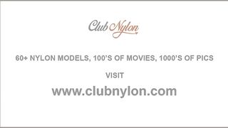 Latex lesbian Mistress toy fucks nylon stockings slut pussy tied to bed