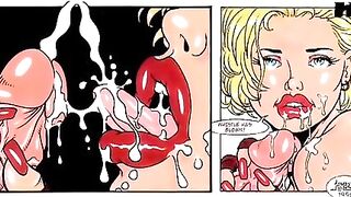 Big Breast Blonde Sucks Cock