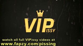 Teen lesbians piss all over each other