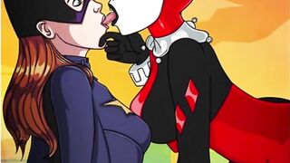 Batman Porn Parody: Ivy Poison, Harley Quinn, Catwoman and Bat Girl