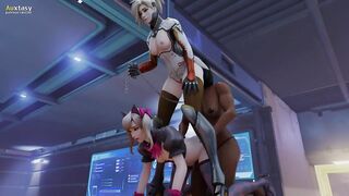 D.Va x Mercy x Pharah - Overwatch Threesome