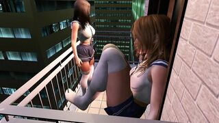 Giantess School Girl Grows Tall as a Building - Big Boob Teen Squishes Pal