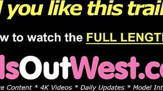 Girls Out West - Busty lesbians with hairy cunts fuck in the bathroom