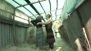 Old Granny Gets Strapon Fucked By A Chubby Lesbian Mature