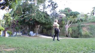 Domme punishes slave ponygirl 1