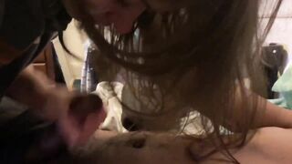 Lesbian bestfriend comes to my room again to give me sloppy suck off time