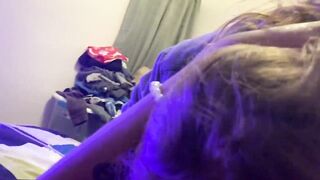 Lesbian bestfriend comes to my room again to give me sloppy suck off time