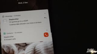 Insane Shower Sex Step Bro Caught Stepsister with Wet Pussy and Fucks Her - Ellie Dopamine