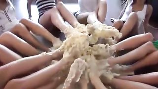 Sexy Porn Stars Barefoot Cake Crushing