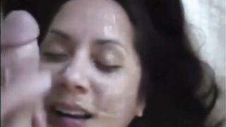 Dirty talking wife gets a facial