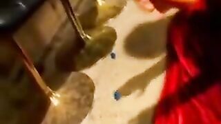 2 girls with holes on nappies getting their pussies fucked with vibrators.