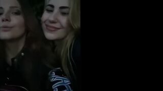Naughty lesbians licking pussy in a public park