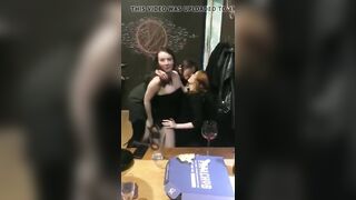 Drunk girls threesome kiss