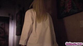 Lesbian doctor Charlotte Stokely having sex with her sexy patient