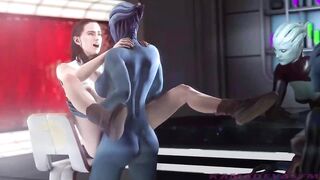 Rey gets pounded by liara (futa)