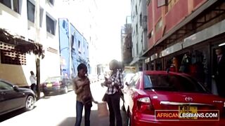 AFRICAN LESBIANS - Young lesbians eating pussy to orgasm in public bathroom