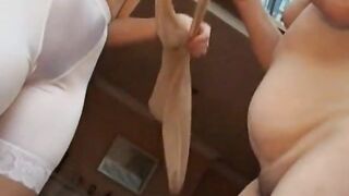 Housewives test pantyhose