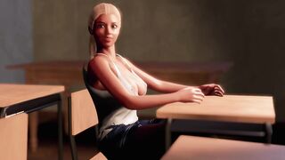 Big Boob Teen Breast Expansion at School - Long Leg Tall Lesbian Hourglass